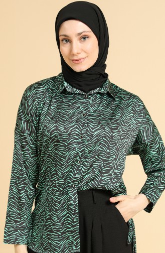 Green Overhemdblouse 0673-02