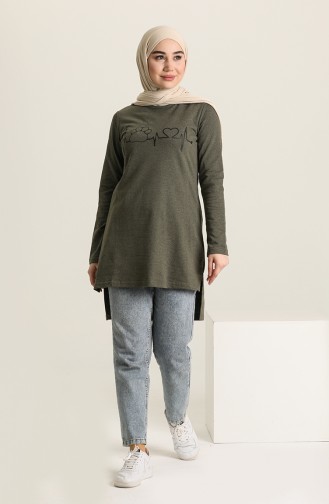 Asymmetrische Tunika 3059-02 Khaki 3059-02