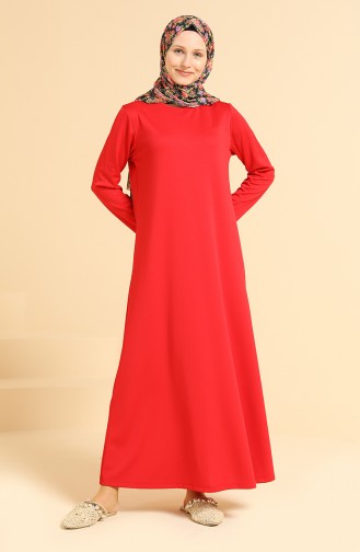 Rot Hijab Kleider 0420-03