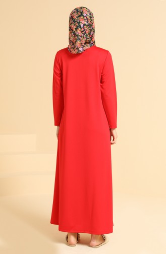 Düz Elbise 0420-03 Kırmızı