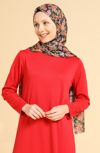 Rot Hijab Kleider 0420-03