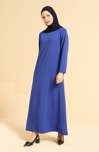 Saks-Blau Hijab Kleider 0420-08
