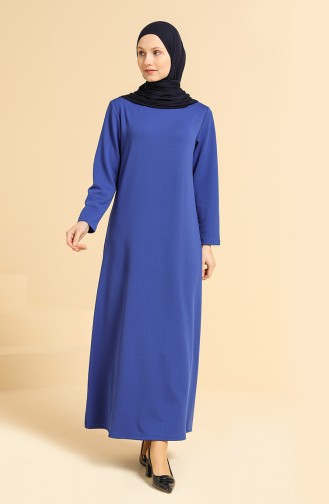 Saks-Blau Hijab Kleider 0420-08