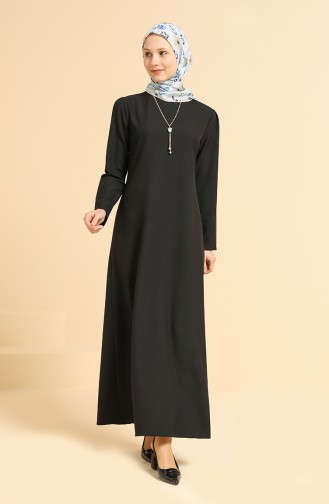 Black Hijab Dress 4508-07