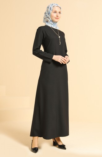 Kolyeli Elbise 4508-07 Siyah