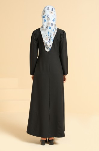 Black Hijab Dress 4508-07