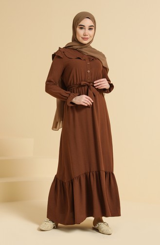 Brown Hijab Dress 0812-02