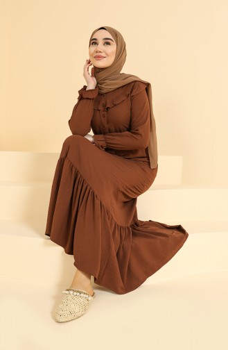 Braun Hijab Kleider 0812-02