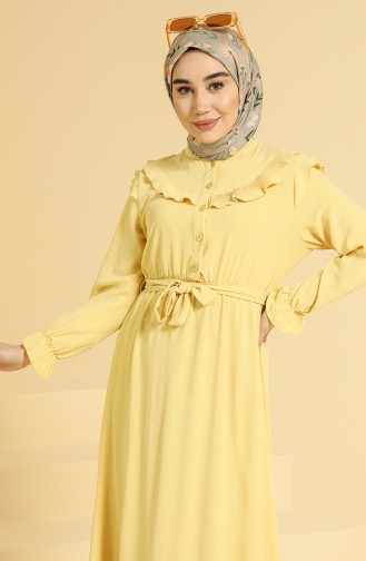 Gelb Hijab Kleider 0812-04