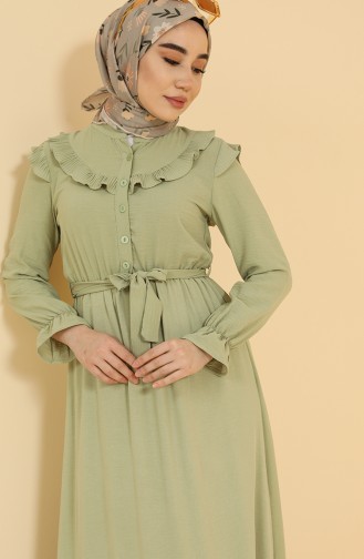 Khaki Hijab Dress 0812-07
