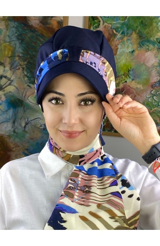 Blau Praktischer Turban 73BST060322-13