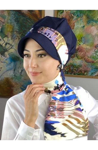 Blau Praktischer Turban 73BST060322-13