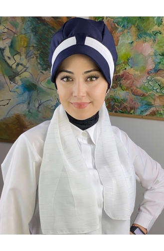 White Ready to Wear Turban 73BST060322-14