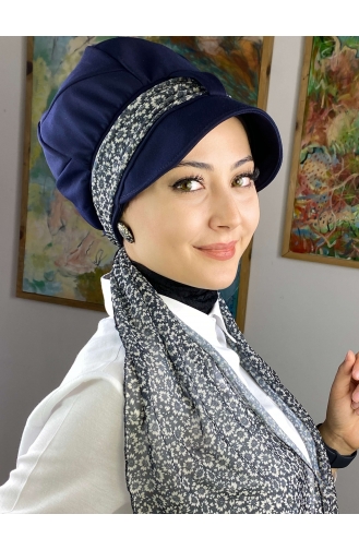 Schwarz Praktischer Turban 73BST060322-15