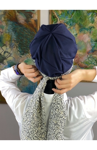 Grau Praktischer Turban 73BST060322-01