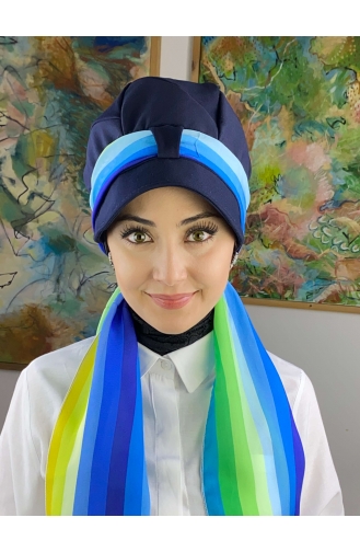 Turban Pret-a-Porter Bleu 73BST060322-04