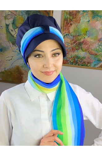 Blue Ready to Wear Turban 73BST060322-04