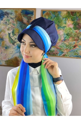 Turban Pret-a-Porter Bleu 73BST060322-04