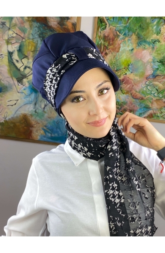 Schwarz Praktischer Turban 73BST060322-07