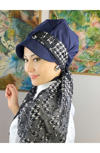 Schwarz Praktischer Turban 73BST060322-07