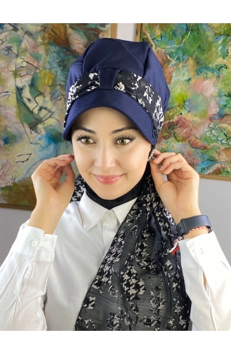 Schwarz Praktischer Turban 73BST060322-07