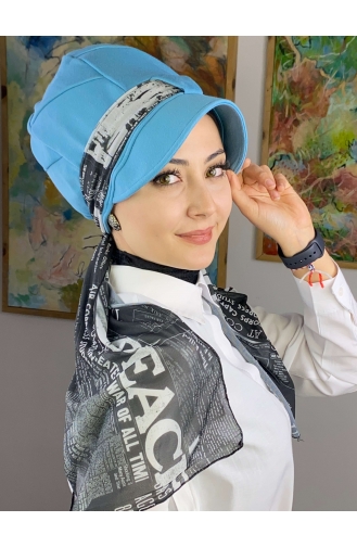 Turban Pret-a-Porter Bleu Ciel 92BST060322-10