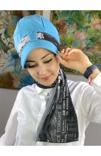 Turban Pret-a-Porter Bleu Ciel 92BST060322-10