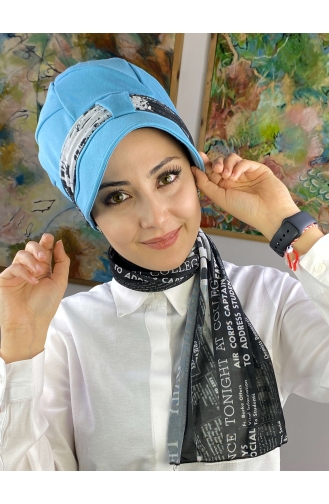 Himmelblau Praktischer Turban 92BST060322-10