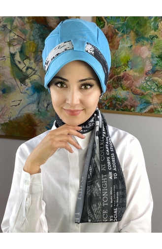 Himmelblau Praktischer Turban 92BST060322-10