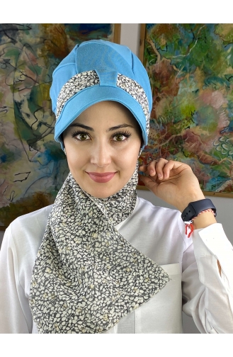 Himmelblau Praktischer Turban 92BST060322-12