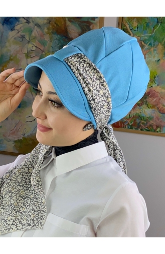 Himmelblau Praktischer Turban 92BST060322-12