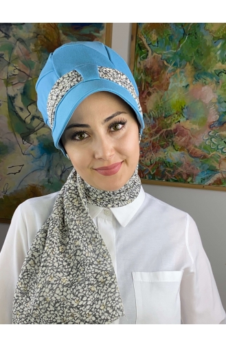 Himmelblau Praktischer Turban 92BST060322-12