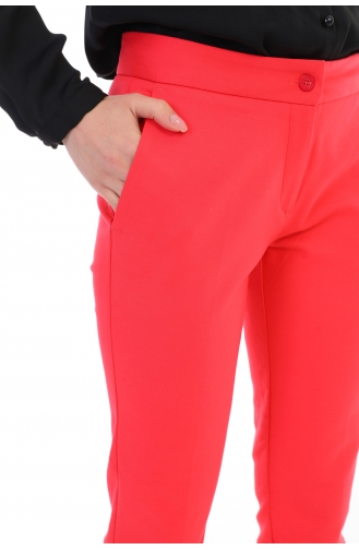 Klasik Nar Çiçeği Cepli Pantolon 1025-01 Nar Çiçeği