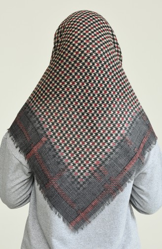 Kaz Ayağı Desen Flamlı Eşarp 13161-15 Lacivert Taba