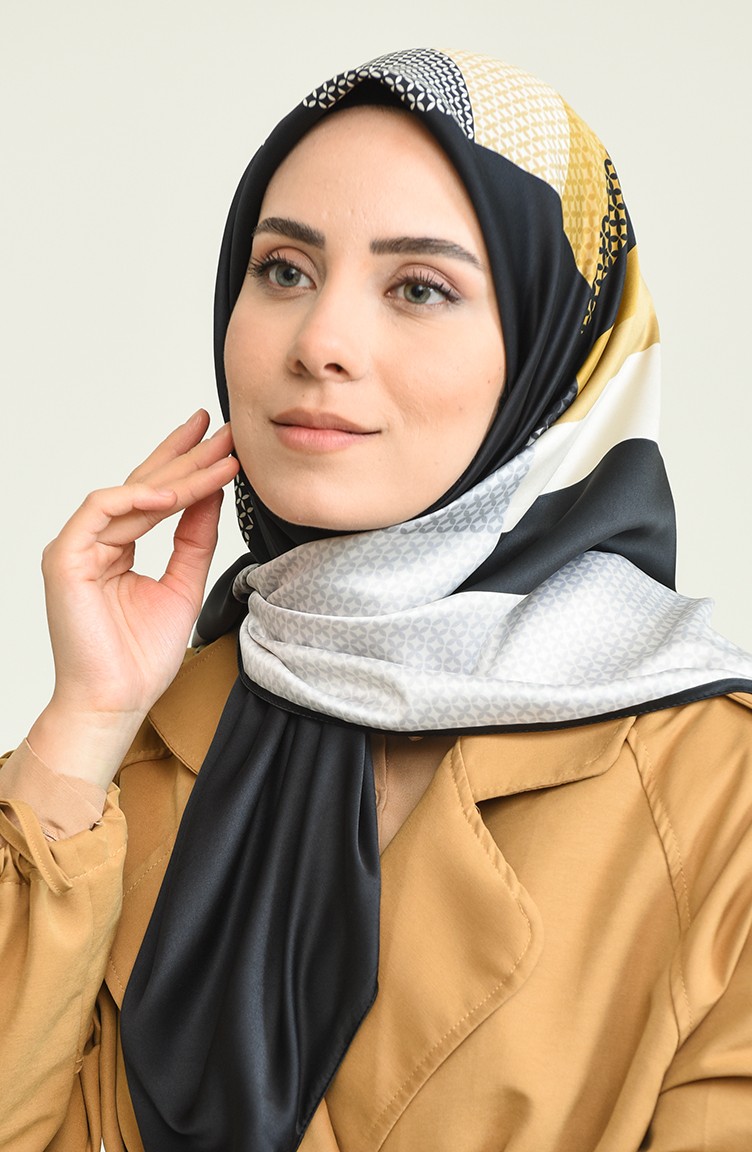 Karaca Rayon Eşarp 80956-03 Siyah Gold