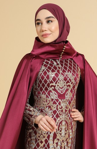 Fuchsia Hijab-Abendkleider 11836