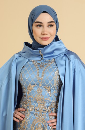 Blau Hijab-Abendkleider 11834