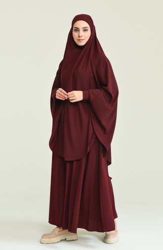 Claret Red Burqa 0005-08