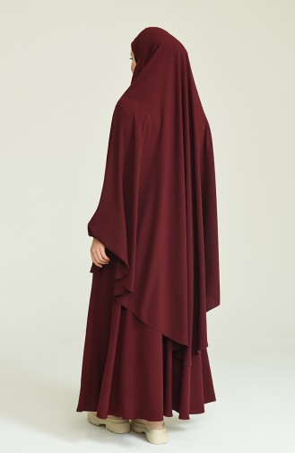 Claret red Burqa 0005-08