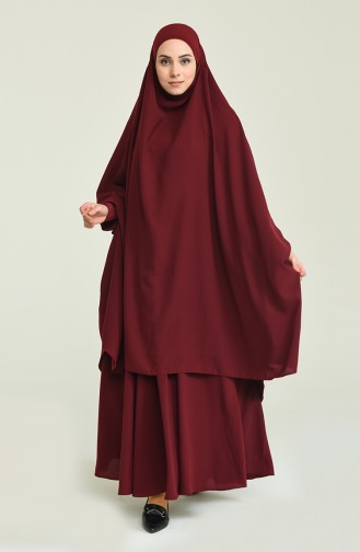 Claret Red Burqa 0007-06