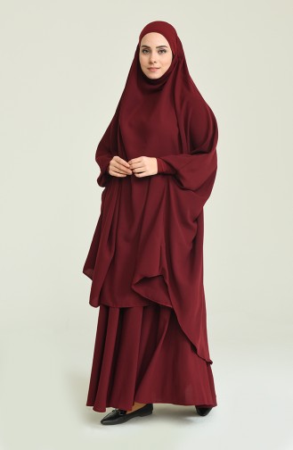 Claret Red Burqa 0007-06