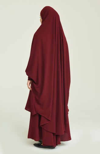 Claret Red Burqa 0007-06