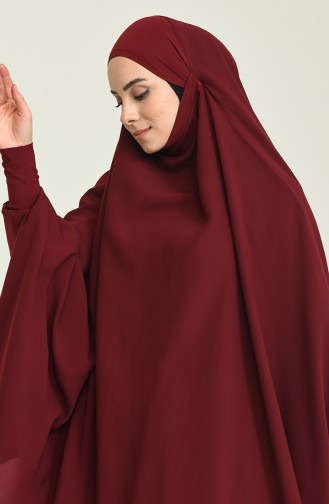 Claret Red Burqa 0007-06