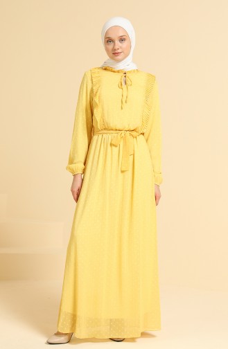 Yellow Hijab Dress 0825-04