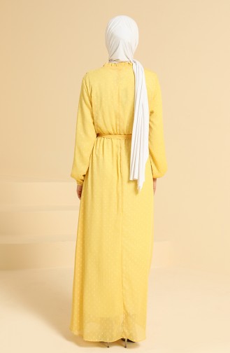 Gelb Hijab Kleider 0825-04