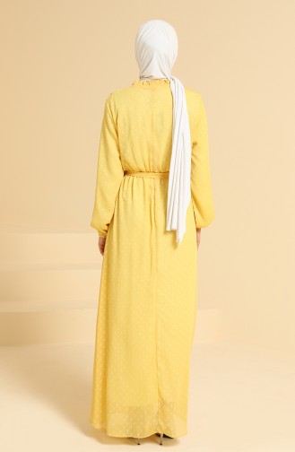 Yellow Hijab Dress 0825-04