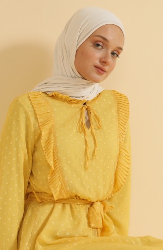 Yellow Hijab Dress 0825-04
