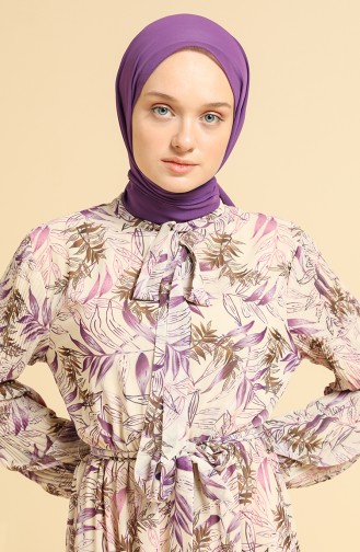 Beige Hijab Kleider 0826-01