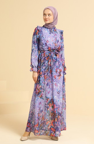 Purple Hijab Dress 0833-03