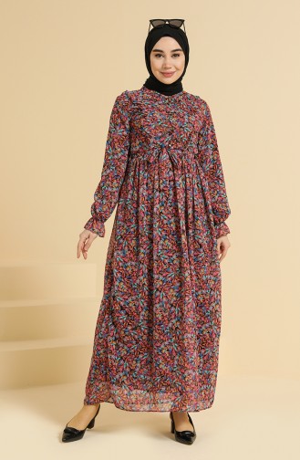 Fuchsia Hijab Dress 7449-04